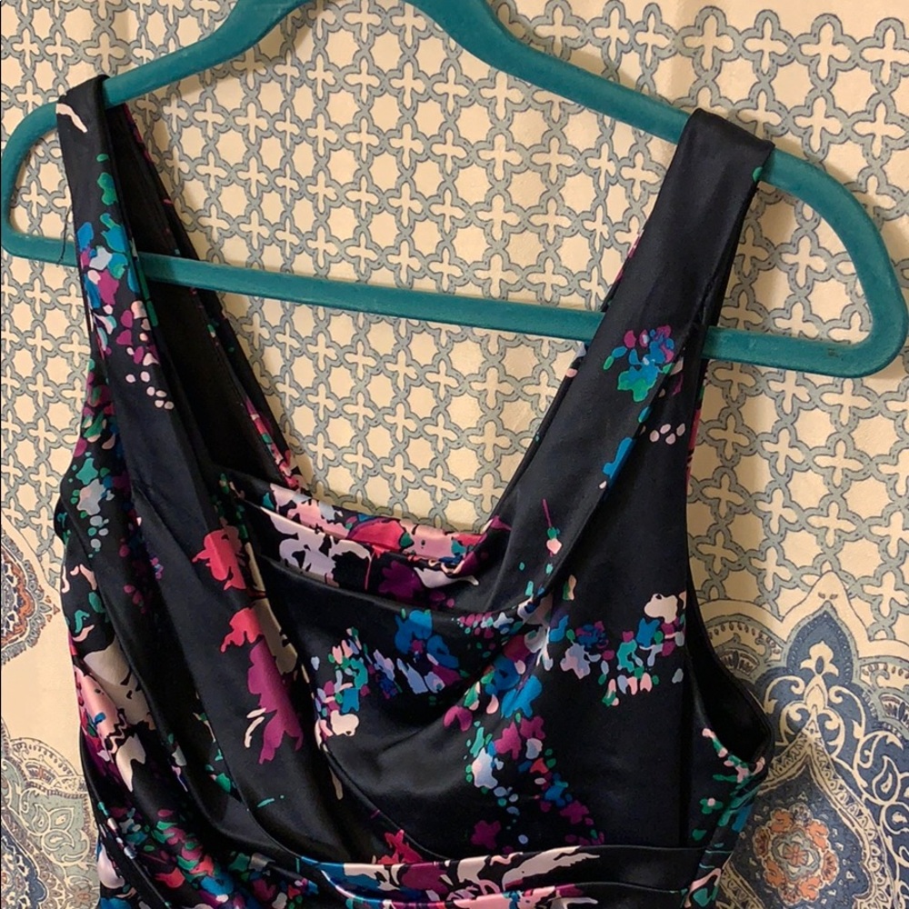 Navy Floral Express Mini Dress Size 8 - Picture 3 of 8